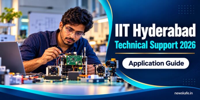 IIT Hyderabad technical support recruitment 2026 application guide with laboratory engineer illustration